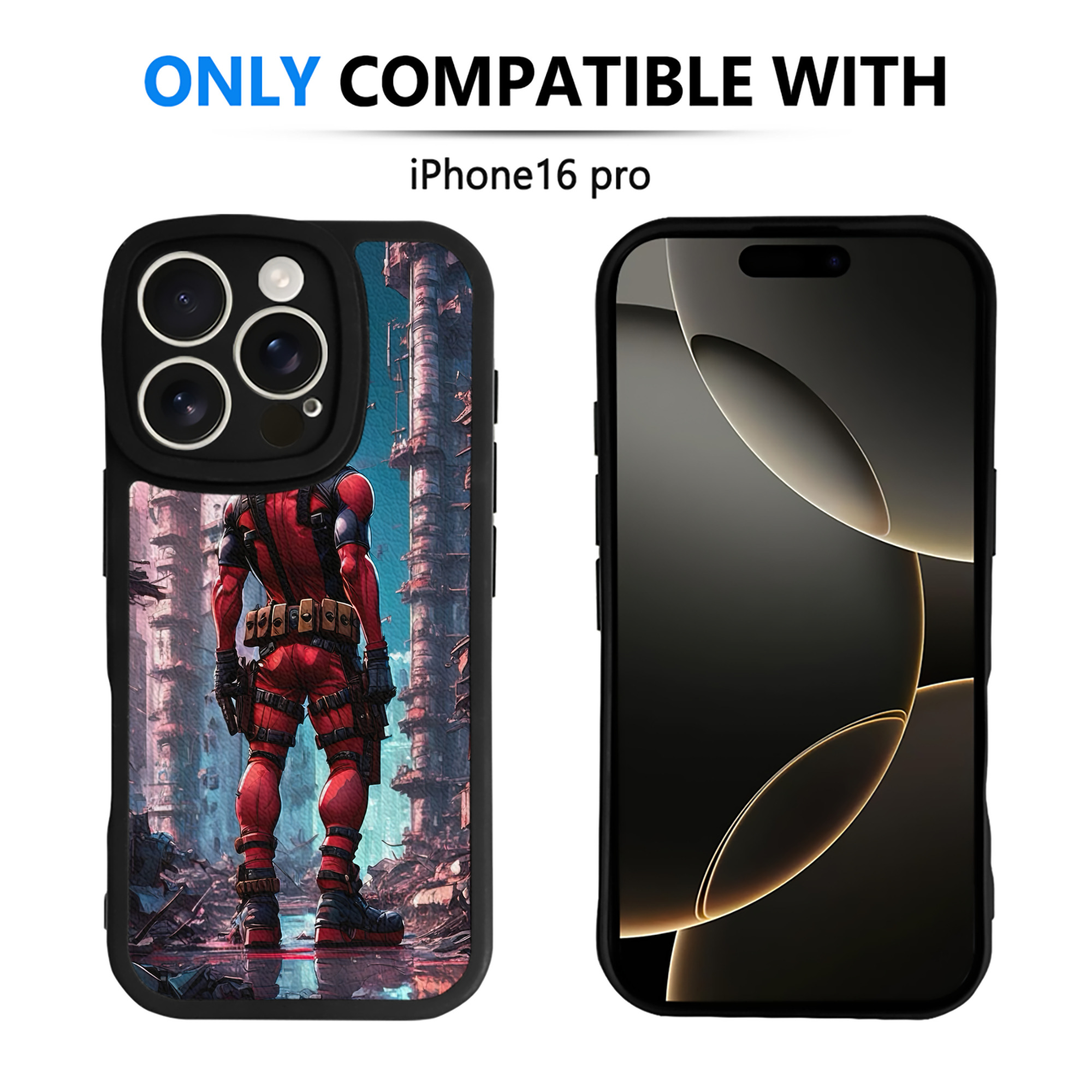（画像用） Deadpool デッドプール 【iPhone 16シリーズ対応】シリコンスマホケース（レザー調） 材質：シリコン
